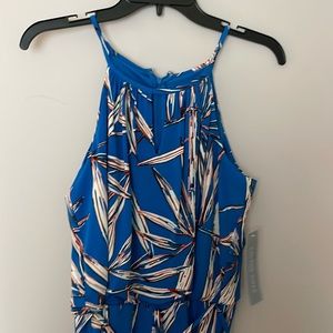 New with tags, blue and white cropped jumpsuit